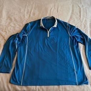 Ideology Performance 1/4 Zip Long Sleeve Shirt 3XL Teal Blue